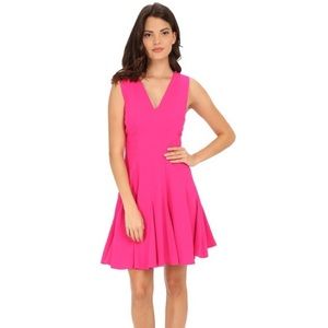 Rebecca Taylor Pink Crepe V Neck Dress